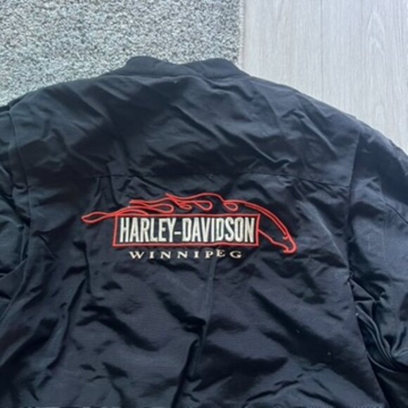Harley Davidson Jacket Men’s Nylon Bar & Shield Belted Large Biking Motorcycle - Picture 6 of 9